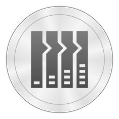Flowchart icon on a round button N18