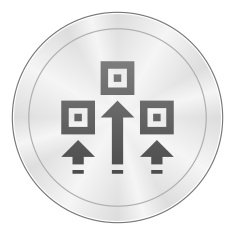 Logistics icon on a round button N6
