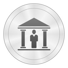 Bank icon on a round button N12