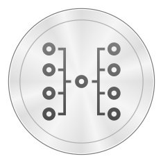 Flowchart icon on a round button N19