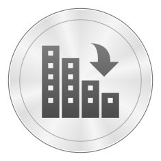 Apartment Building icon on a round button N12