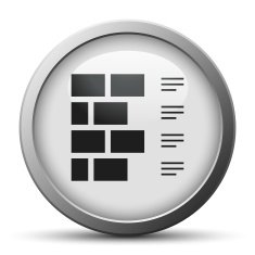 Wall icon on a silver button