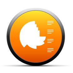 Coxcomb Chart icon on a round button N7