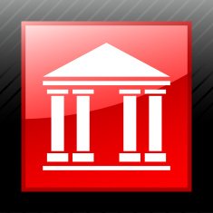 Bank icon on a square button N5