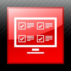 Computer Monitor icon on a square button N3