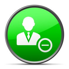 Businessman icon on a round button N30