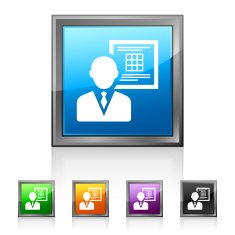 Businessman icon on square buttons N2