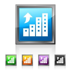 Apartment Building icon on square buttons