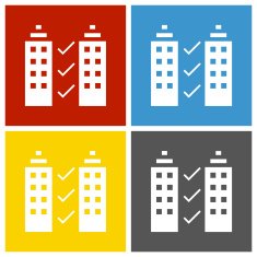 Office Building icon on square buttons