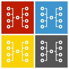 Flowchart icon on square buttons N6