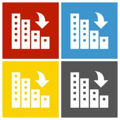 Apartment Building icon on square buttons N4