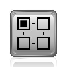 Flowchart icon on a square button N10