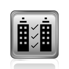 Office Building icon on a square button N4