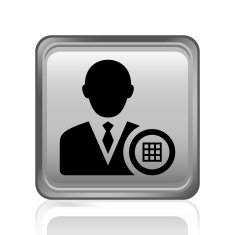 Businessman icon on a square button N16