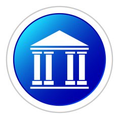 Bank icon on a round button N16