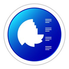 Coxcomb Chart icon on a round button N8