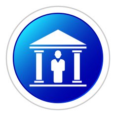 Bank icon on a round button N17