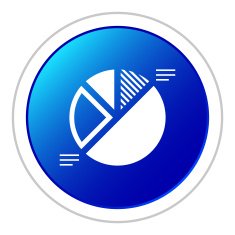 Pie Chart icon on a round button N8
