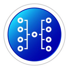 Flowchart icon on a round button N27
