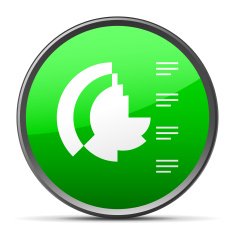 Coxcomb Chart icon on a round button N9