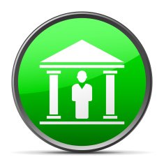 Bank icon on a round button N18