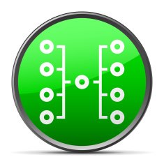 Flowchart icon on a round button N28