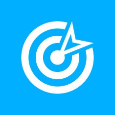 Target icon on a blue background