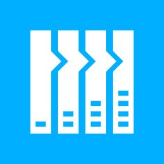 Flowchart icon on a blue background N2