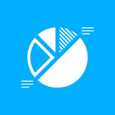 Pie Chart icon on a blue background