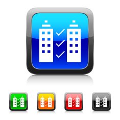 Office Building icon on color buttons
