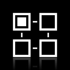 Flowchart icon on a black background N4