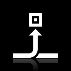 Conveyor icon on a black background N2