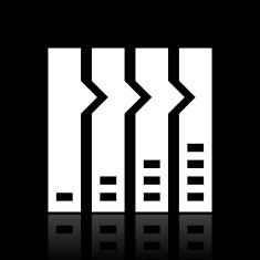 Flowchart icon on a black background N5