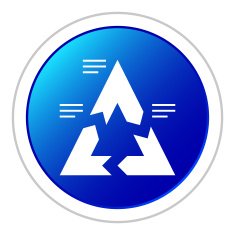 Chevron Chart icon on a round button N18