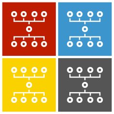 Flowchart icon on square buttons N8