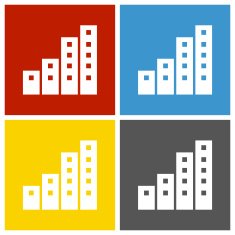 Apartment Building icon on square buttons N5
