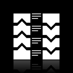 Flowchart icon on a black background N9