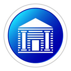 Bank icon on a round button N19