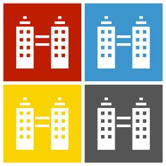 Office Building icon on square buttons N3