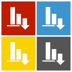 Bar Graph icon on square buttons N11