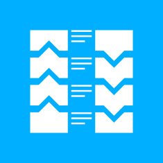 Flowchart icon on a blue background N4