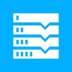 Flowchart icon on a blue background N5