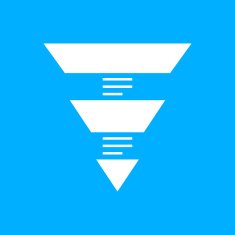 Pyramid icon on a blue background