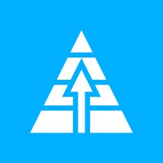 Pyramid icon on a blue background N2