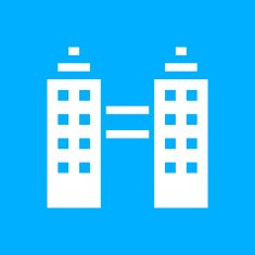 Office Building icon on a blue background N2