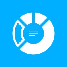 Donut Chart icon on a blue background N2
