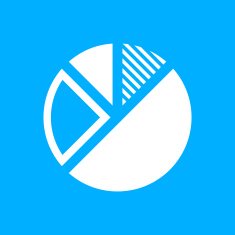 Pie Chart icon on a blue background N2