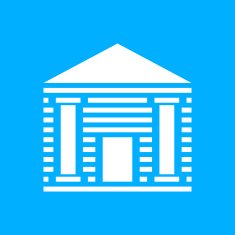 Bank icon on a blue background N3