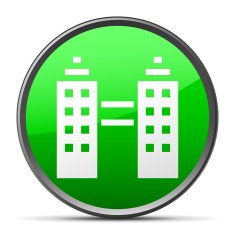 Office Building icon on a round button N11