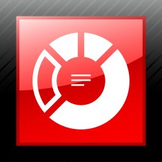 Donut Chart icon on a square button N6